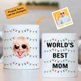 Visage personnalisé drôle de la meilleure maman papa du monde - Tasse photo personnalisée